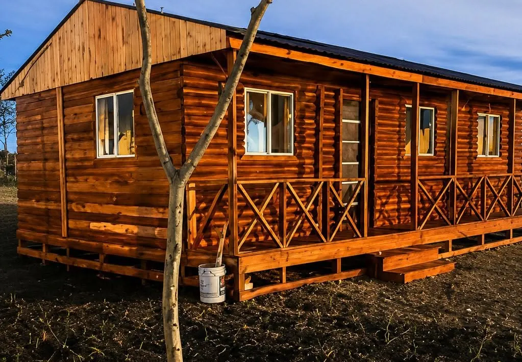 Cabaña de madera construida por La Red